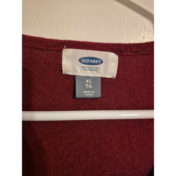 Old Navy Red V Neck Sweater Size XL - Picture 2 of 6